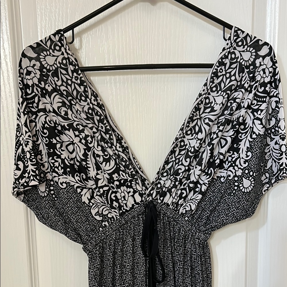 Black and White Patterned Dress